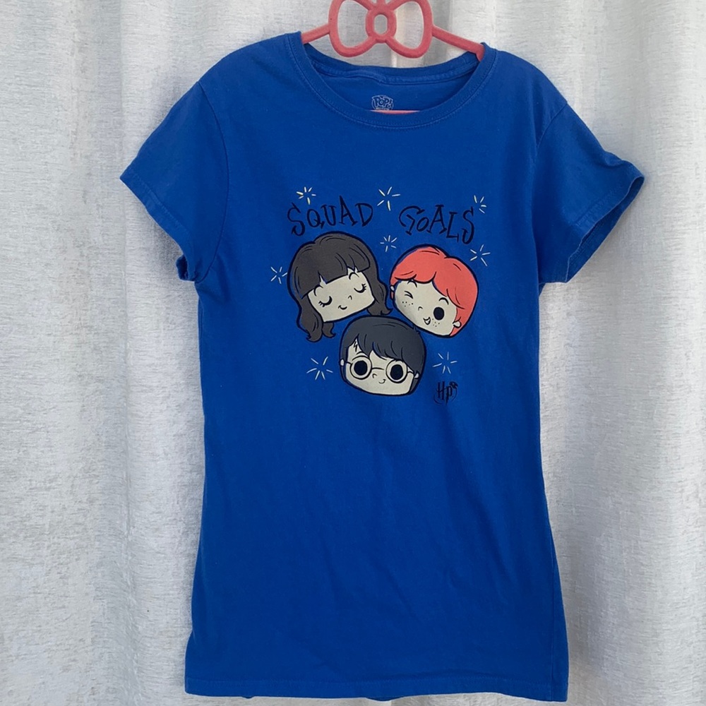 Funko Pop x Harry Potter Squad Goals Blue Short Sleeve Shirt Hermione Ron